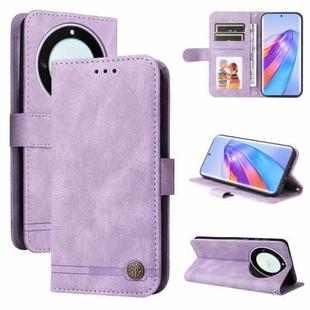 For Honor X9a/X40 5G/Magic5 Lite Skin Feel Life Tree Metal Button Leather Phone Case(Purple)