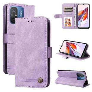 For Xiaomi Redmi 11A 4G/12C Skin Feel Life Tree Metal Button Leather Phone Case(Purple)