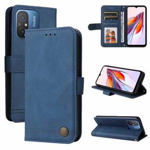 For Xiaomi Redmi 11A 4G/12C Skin Feel Life Tree Metal Button Leather Phone Case(Blue)