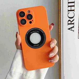 For iPhone 14 Pro Max Skin Feel CD Texture MagSafe Magnetic Phone Case(Orange)