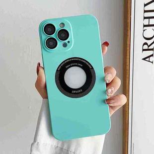 For iPhone 13 Pro Max Skin Feel CD Texture MagSafe Magnetic Phone Case(Sky Blue)