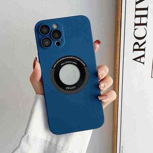 For iPhone 13 Skin Feel CD Texture MagSafe Magnetic Phone Case(Royal Blue)