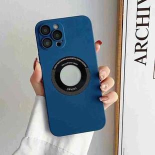 For iPhone 12 Skin Feel CD Texture MagSafe Magnetic Phone Case(Royal Blue)