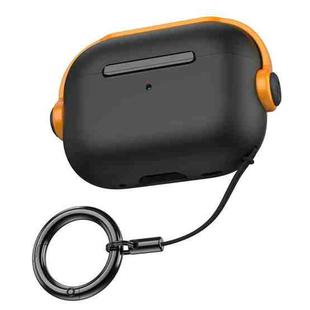 For AirPods Pro 2 Wireless Earphones TPU Protective Case(Black Gold)