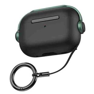 For AirPods Pro 2 Wireless Earphones TPU Protective Case(Black Green)