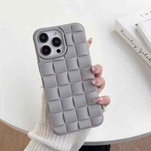 For iPhone 14 Pro Max 3D Cube Weave Texture Skin Feel Phone Case(Grey)