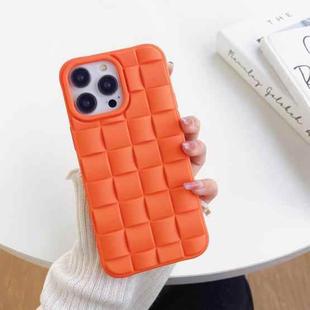 For iPhone 14 3D Cube Weave Texture Skin Feel Phone Case(Orange)