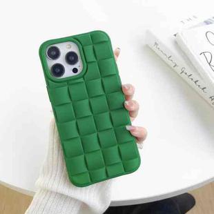 For iPhone 14 Plus 3D Cube Weave Texture Skin Feel Phone Case(Green)