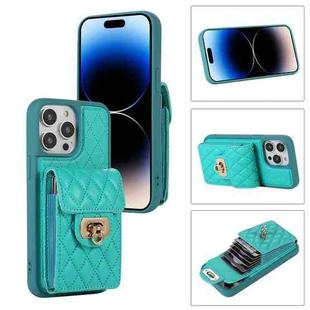 For iPhone 14 Pro Max Card Slot Leather Phone Case(Mint Green)