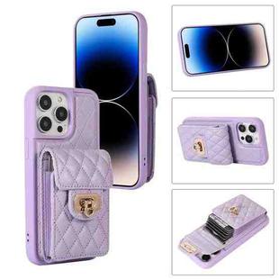 For iPhone 14 Pro Max Card Slot Leather Phone Case(Purple)