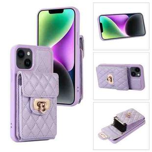 For iPhone 14 Plus Card Slot Leather Phone Case(Purple)