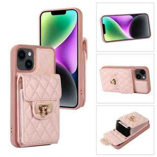 For iPhone 14 Plus Card Slot Leather Phone Case(Pink)