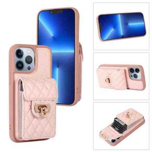 For iPhone 13 Pro Max Card Slot Leather Phone Case(Pink)