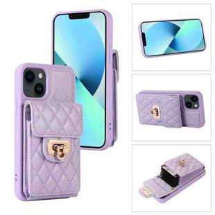 For iPhone 13 Card Slot Leather Phone Case(Purple)