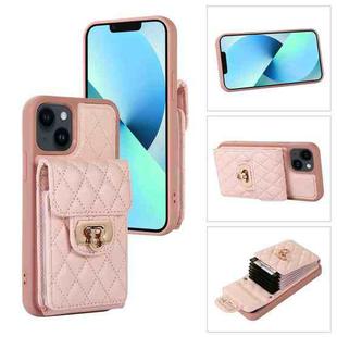 For iPhone 13 Card Slot Leather Phone Case(Pink)