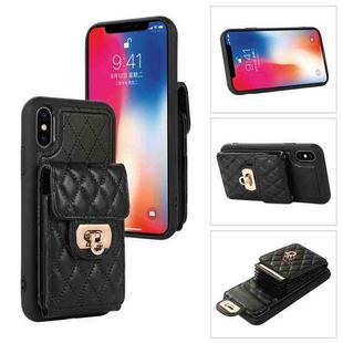 For iPhone XS Max Card Slot Leather Phone Case(Black)