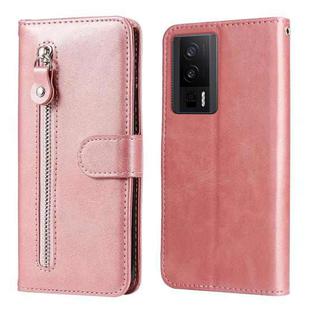 For Xiaomi Redmi K60/K60 Pro Calf Texture Zipper Leather Phone Case(Rose Gold)