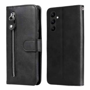 For Samsung Galaxy A24 4G Calf Texture Zipper Leather Phone Case(Black)