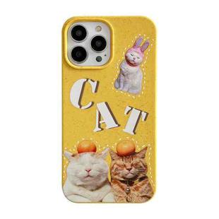 For iPhone 14 Pro Ins Style Lovely Pattern Degradable Phone Case(Cats)