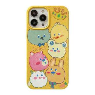 For iPhone 14 Pro Max Ins Style Lovely Pattern Degradable Phone Case(Crown Zoo)