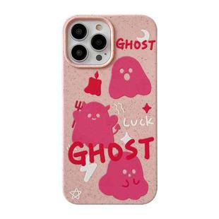 For iPhone 13 Pro Max Ins Style Lovely Pattern Degradable Phone Case(Ghost Pink)