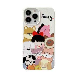 For iPhone 12 Ins Style Lovely Pattern Degradable Phone Case(Family)