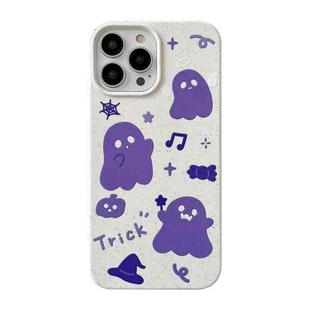 For iPhone 12 Pro Ins Style Lovely Pattern Degradable Phone Case(Ghost Purple)