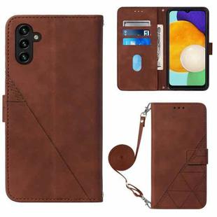 For Samsung Galaxy A54 5G Crossbody 3D Embossed Flip Leather Phone Case(Brown)
