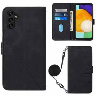 For Samsung Galaxy A54 5G Crossbody 3D Embossed Flip Leather Phone Case(Black)
