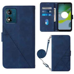 For Motorola Moto E13 Crossbody 3D Embossed Flip Leather Phone Case(Blue)