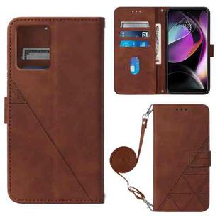 For Motorola Moto G 5G 2023 Crossbody 3D Embossed Flip Leather Phone Case(Brown)