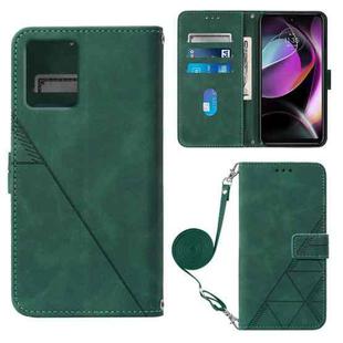 For Motorola Moto G 5G 2023 Crossbody 3D Embossed Flip Leather Phone Case(Dark Green)