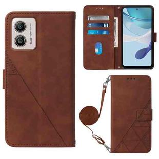 For Motorola Moto G53 / G23 / G13 Crossbody 3D Embossed Flip Leather Phone Case(Brown)