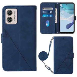 For Motorola Moto G53 / G23 / G13 Crossbody 3D Embossed Flip Leather Phone Case(Blue)