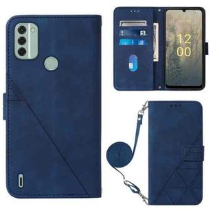 For Nokia C31 Crossbody 3D Embossed Flip Leather Phone Case(Blue)