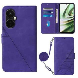 For OnePlus Nord CE3 5G Crossbody 3D Embossed Flip Leather Phone Case(Purple)