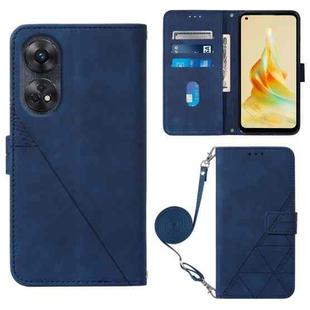 For OPPO  Reno 8T 4G Global Crossbody 3D Embossed Flip Leather Phone Case(Blue)