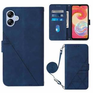 For Samsung Galaxy A04e Crossbody 3D Embossed Flip Leather Phone Case(Blue)