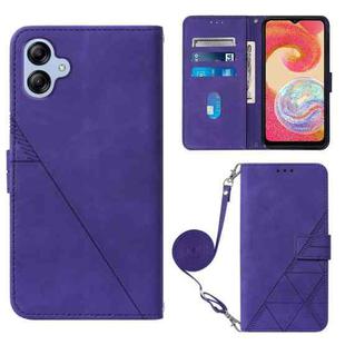 For Samsung Galaxy A04e Crossbody 3D Embossed Flip Leather Phone Case(Purple)