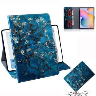 For Galaxy Tab S6 Lite P610 / P615 Colored Drawing Horizontal Flip Leather Case with Holder & Card Slot & Wallet(Apricot Blossom)