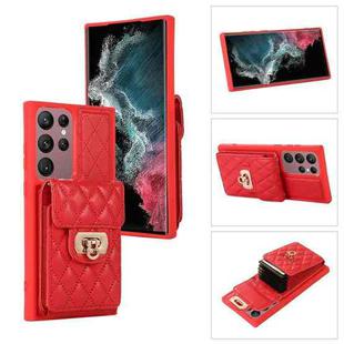 For Samsung Galaxy S22 Ultra 5G Card Slot Leather Phone Case(Red)