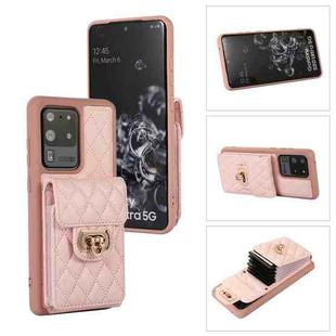 For Samsung Galaxy S20 Ultra Card Slot Leather Phone Case(Pink)