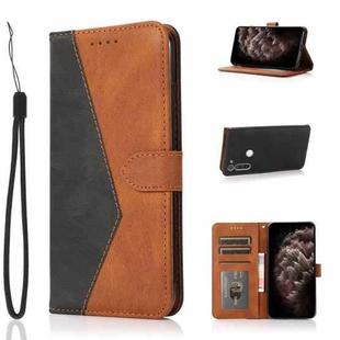 For Motorola Moto G8 Power EU Dual-color Stitching Leather Phone Case(Black Brown)