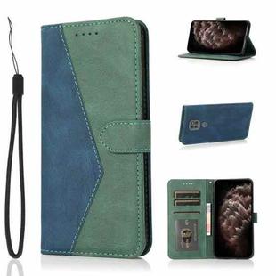 For Motorola Moto G9 / G9 Play / E7 Plus Dual-color Stitching Leather Phone Case(Blue Green)
