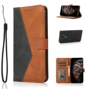For LG K50 / Q60 Dual-color Stitching Leather Phone Case(Black Brown)