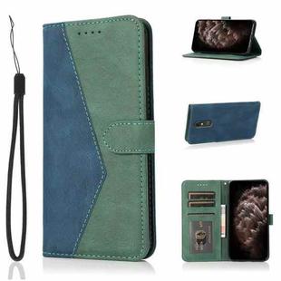 For LG Stylo 5 Dual-color Stitching Leather Phone Case(Blue Green)