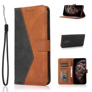 For LG Stylo 5 Dual-color Stitching Leather Phone Case(Black Brown)