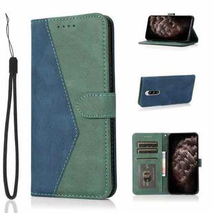 For Sony Xperia 1 Dual-color Stitching Leather Phone Case(Blue Green)