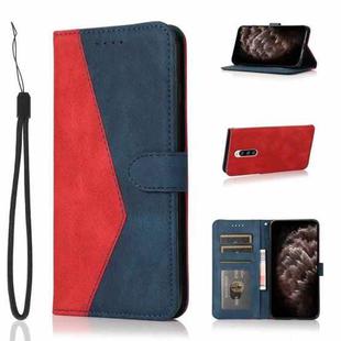 For Sony Xperia 1 Dual-color Stitching Leather Phone Case(Red Blue)