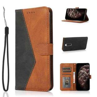 For Sony Xperia 1 Dual-color Stitching Leather Phone Case(Black Brown)
